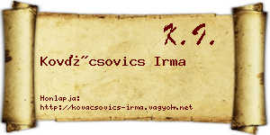 Kovácsovics Irma névjegykártya